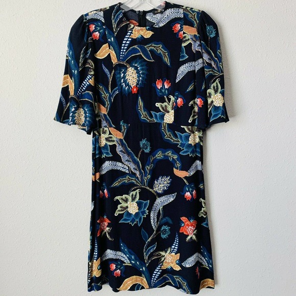 Maje Rimbaud Baroque Print Blue Dress - Picture 2 of 5